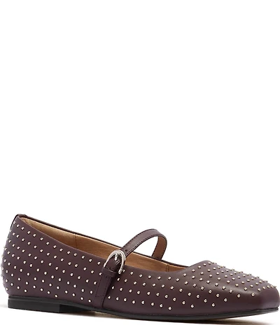 FRANKIE4 Hepburn Studded Leather Mary Jane Ballet Flats