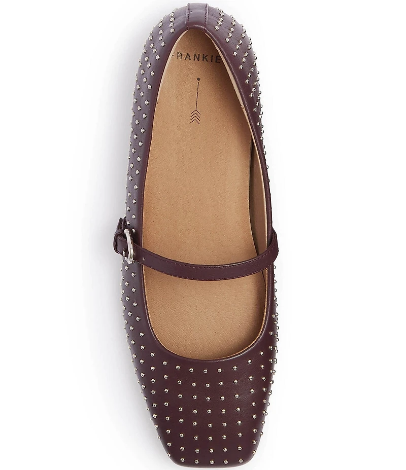 FRANKIE4 Hepburn Studded Leather Mary Jane Ballet Flats