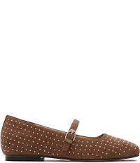 FRANKIE4 Hepburn Studded Suede Mary Jane Ballet Flats