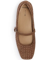 FRANKIE4 Hepburn Studded Suede Mary Jane Ballet Flats
