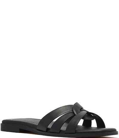 FRANKIE4 Jac Leather Flat Slide Sandals