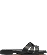 FRANKIE4 Jac Leather Flat Slide Sandals