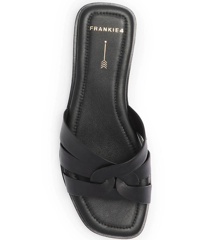 FRANKIE4 Jac Leather Flat Slide Sandals