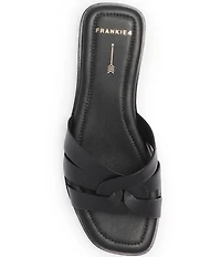 FRANKIE4 Jac Leather Flat Slide Sandals