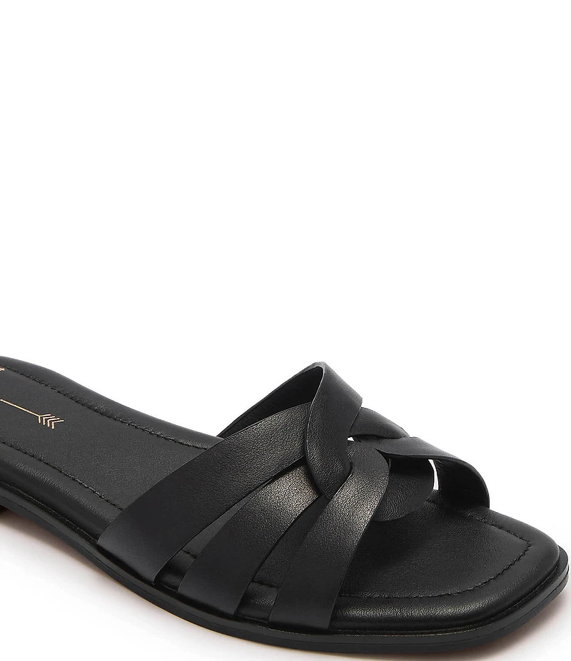 FRANKIE4 Jac Leather Flat Slide Sandals