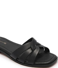 FRANKIE4 Jac Leather Flat Slide Sandals