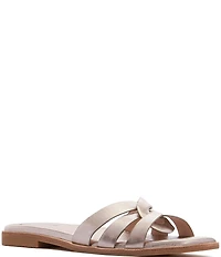 FRANKIE4 Jac Leather Flat Slide Sandals