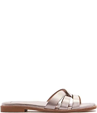FRANKIE4 Jac Leather Flat Slide Sandals