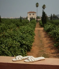 FRANKIE4 Jac Leather Flat Slide Sandals