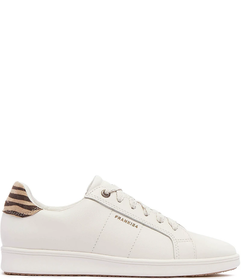 FRANKIE4 Jackie V Leather Zebra Print Detail Lace Up Sneakers