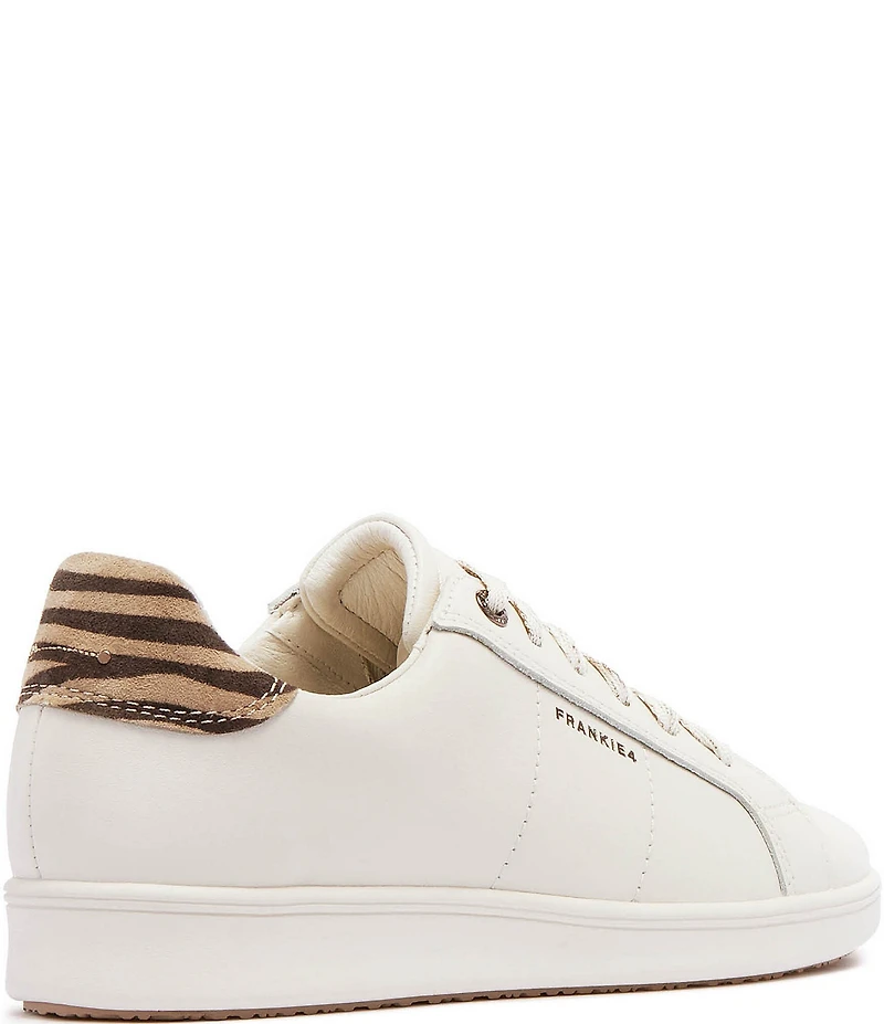 FRANKIE4 Jackie V Leather Zebra Print Detail Lace Up Sneakers