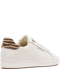 FRANKIE4 Jackie V Leather Zebra Print Detail Lace Up Sneakers