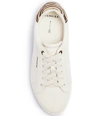 FRANKIE4 Jackie V Leather Zebra Print Detail Lace Up Sneakers