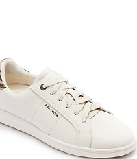 FRANKIE4 Jackie V Leather Zebra Print Detail Lace Up Sneakers