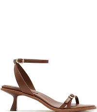 FRANKIE4 Jolie Leather Ankle Wrap Kitten Heel Dress Sandals