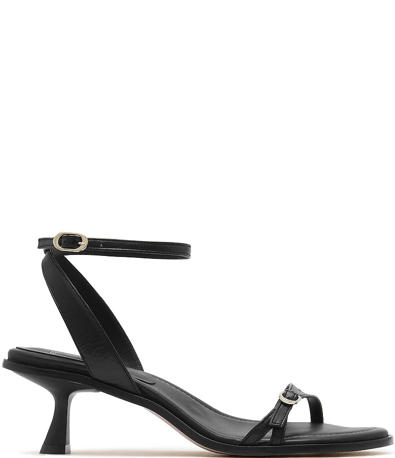 FRANKIE4 Jolie Leather Ankle Wrap Kitten Heel Dress Sandals