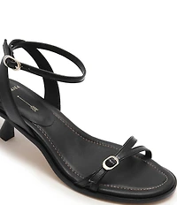 FRANKIE4 Jolie Leather Ankle Wrap Kitten Heel Dress Sandals