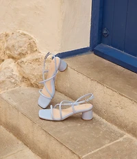 FRANKIE4 Lottie Leather Strappy Block Heel Sandals