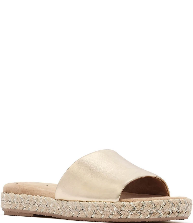 FRANKIE4 Lucia Leather Espadrille Slide Sandals