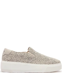 FRANKIE4 Maxwell Leopard Spot Print Suede Slip On Platform Sneakers