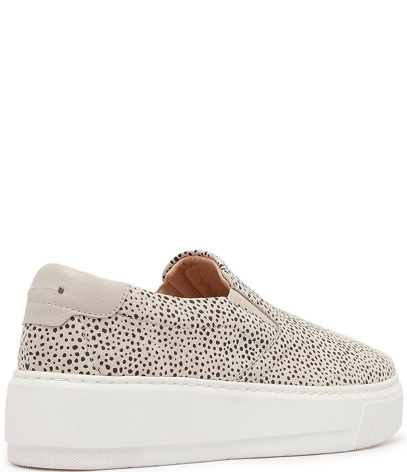 FRANKIE4 Maxwell Leopard Spot Print Suede Slip On Platform Sneakers