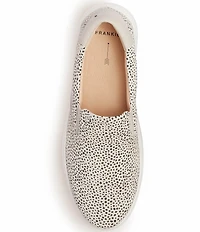 FRANKIE4 Maxwell Leopard Spot Print Suede Slip On Platform Sneakers