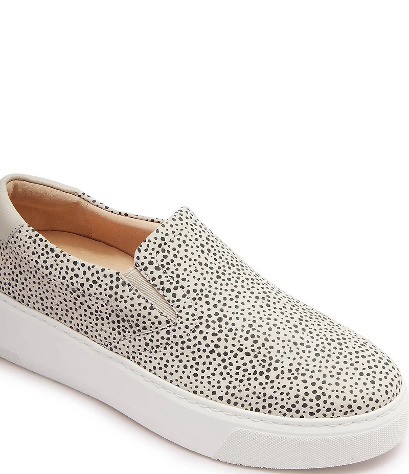 FRANKIE4 Maxwell Leopard Spot Print Suede Slip On Platform Sneakers