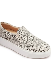 FRANKIE4 Maxwell Leopard Spot Print Suede Slip On Platform Sneakers