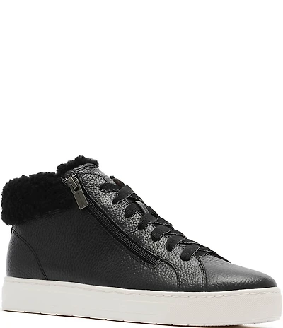FRANKIE4 Miles Leather Shearling High Top Sneakers