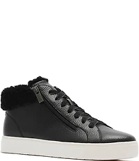 FRANKIE4 Miles Leather Shearling High Top Sneakers