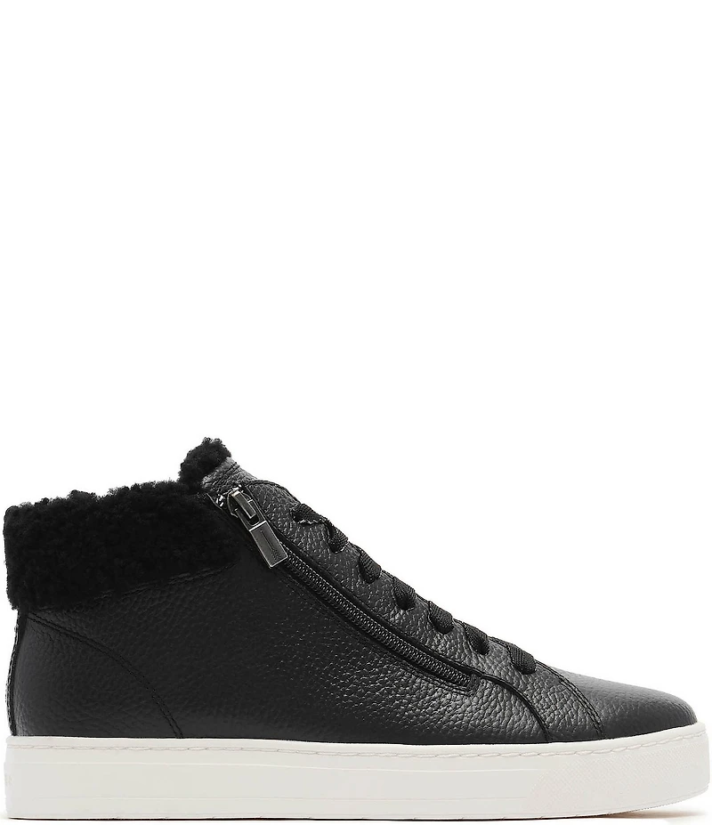 FRANKIE4 Miles Leather Shearling High Top Sneakers
