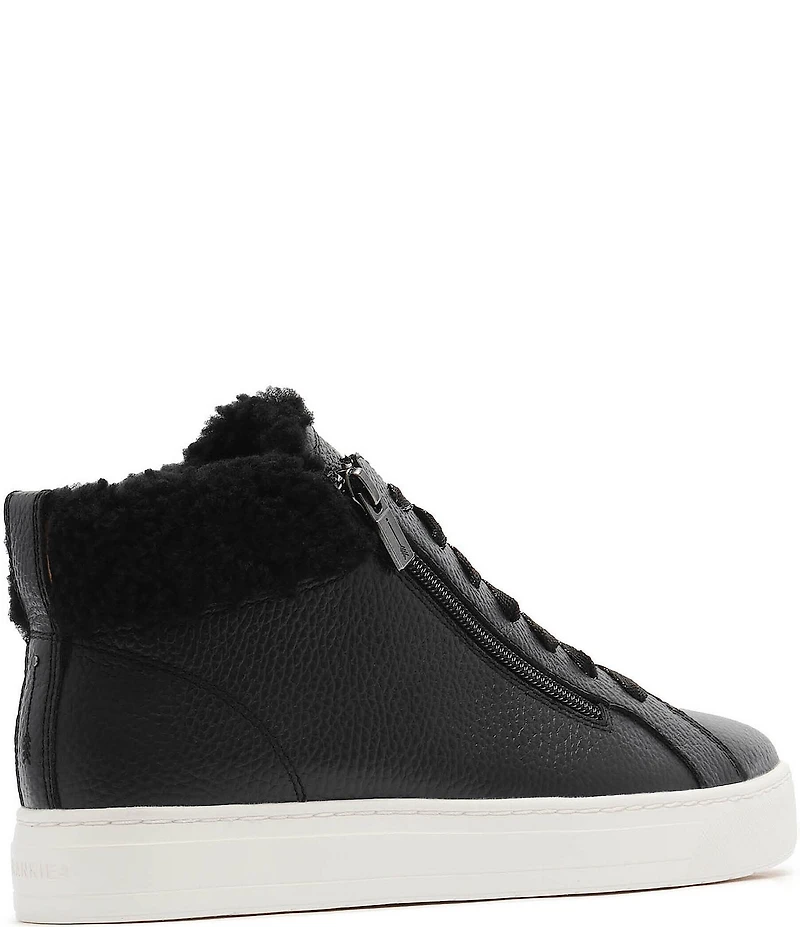 FRANKIE4 Miles Leather Shearling High Top Sneakers