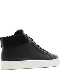 FRANKIE4 Miles Leather Shearling High Top Sneakers