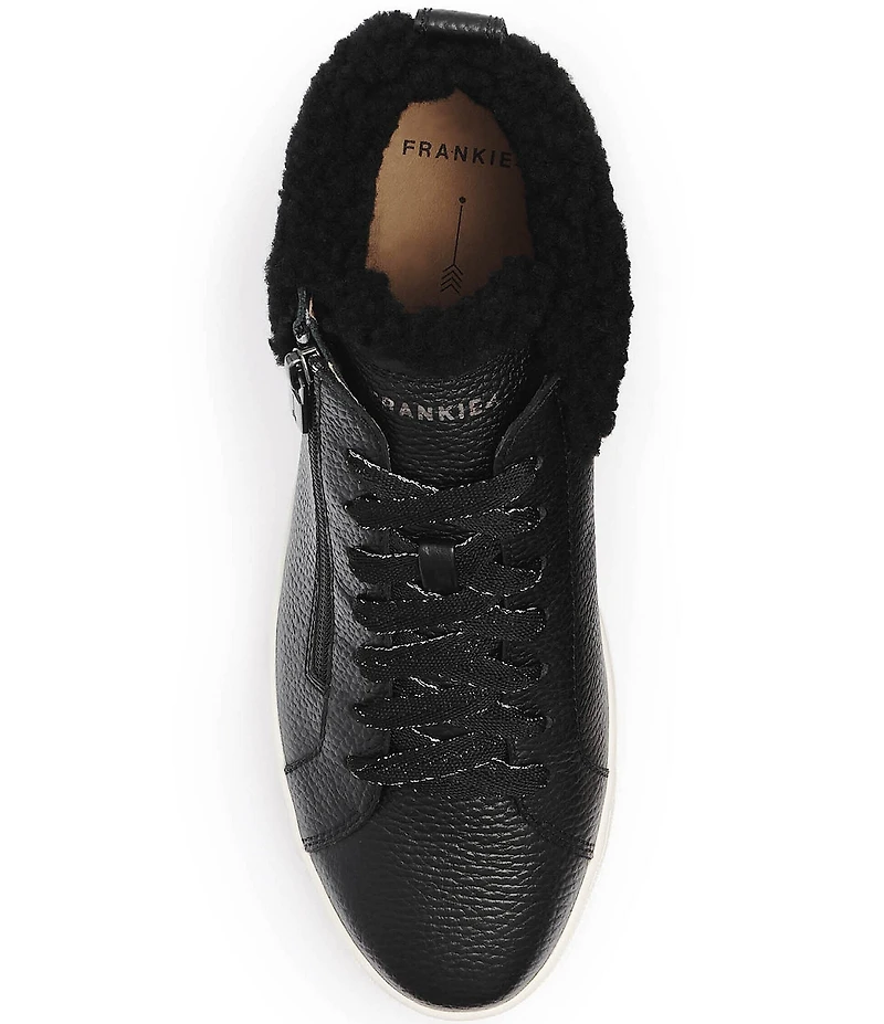 FRANKIE4 Miles Leather Shearling High Top Sneakers