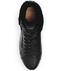 FRANKIE4 Miles Leather Shearling High Top Sneakers