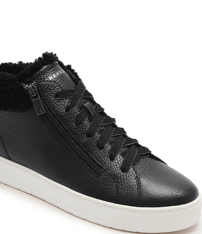 FRANKIE4 Miles Leather Shearling High Top Sneakers