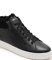FRANKIE4 Miles Leather Shearling High Top Sneakers