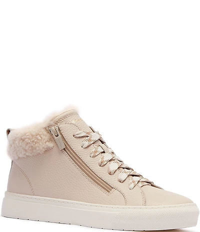FRANKIE4 Miles Leather Shearling High Top Sneakers