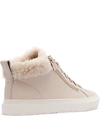 FRANKIE4 Miles Leather Shearling High Top Sneakers