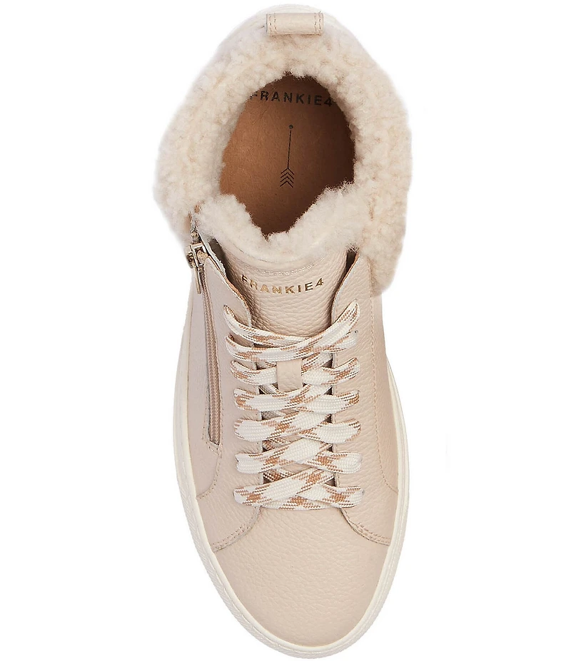 FRANKIE4 Miles Leather Shearling High Top Sneakers