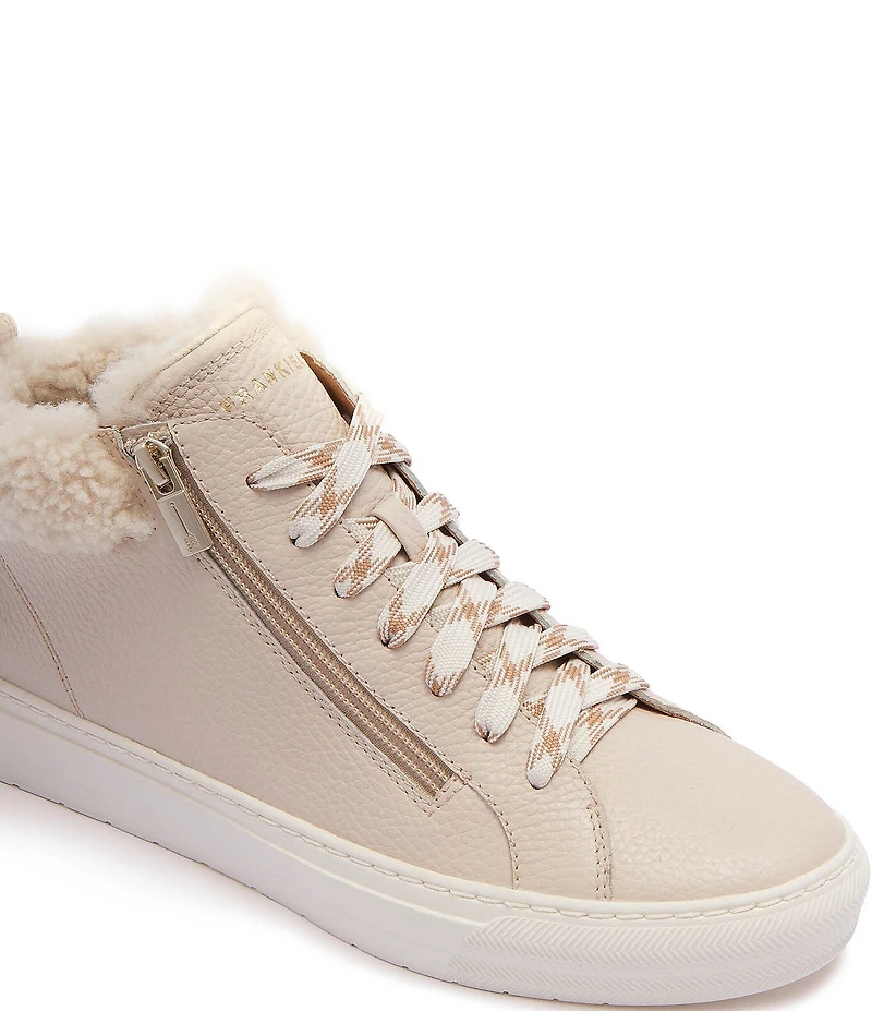 FRANKIE4 Miles Leather Shearling High Top Sneakers