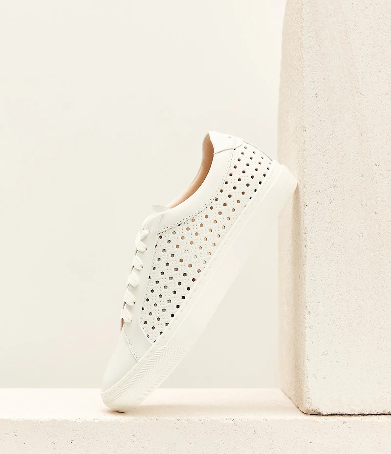 FRANKIE4 Mim IV Perforated Embossed Weave Leather Sneakers