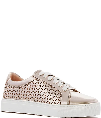 FRANKIE4 Mim V Lattice Perforated Leather Sneakers