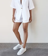 FRANKIE4 Mim V Lattice Perforated Leather Sneakers