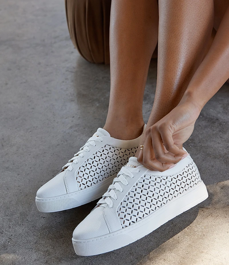 FRANKIE4 Mim V Lattice Perforated Leather Sneakers