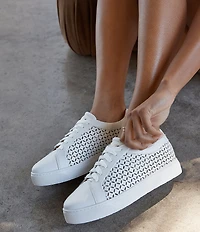 FRANKIE4 Mim V Lattice Perforated Leather Sneakers