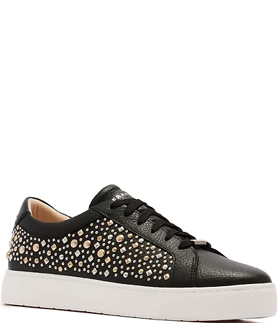 FRANKIE4 Mim V Studded Leather Lace Up Sneakers