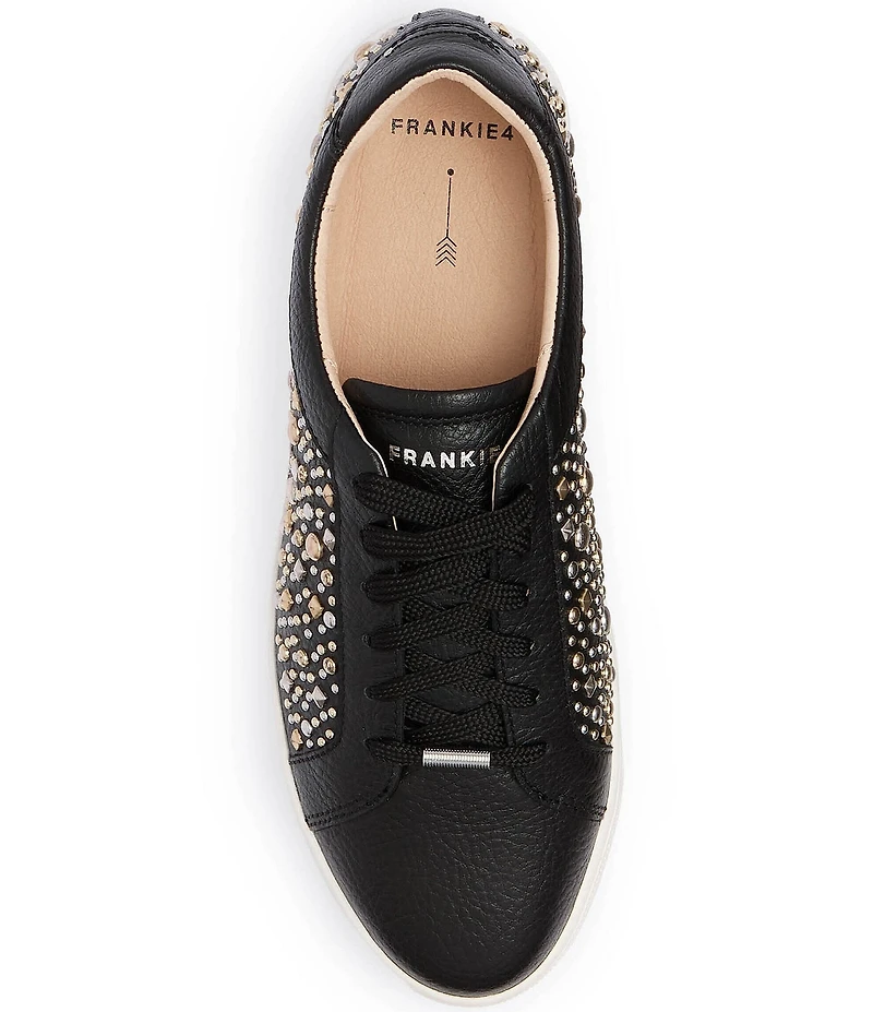 FRANKIE4 Mim V Studded Leather Lace Up Sneakers