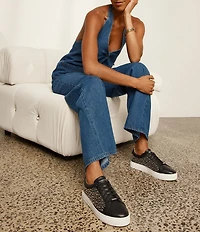 FRANKIE4 Mim V Studded Leather Lace Up Sneakers