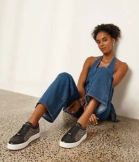 FRANKIE4 Mim V Studded Leather Lace Up Sneakers